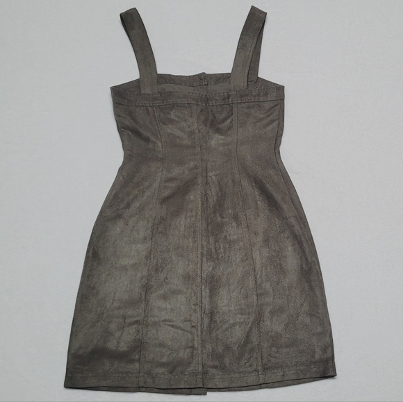 Banana Republic New Heritage Olive Green Faux Suede Button Up Mini Dress 2 - Picture 5 of 12
